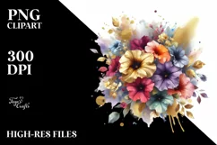 Colorful Bouquet with Petunia Splash | Sublimation | Clipart Product Image 3
