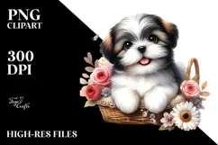 Watercolor Baby Shih Tzu, PNG Product Image 2