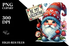Detailed Gnome with "Be My Valentine" PNG Product Image 2