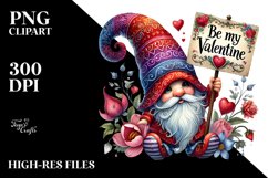 Detailed Gnome with &quot;Be My Valentine&quot; PNG Product Image 2