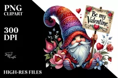 Detailed Gnome with "Be My Valentine" PNG Product Image 2