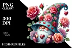 Detailed Gnome with Roses PNG Product Image 2