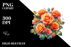 Vibrant Orange Roses PNG Product Image 2