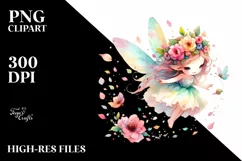 Watercolor Cute Fairy Sticker | Clipart Product Image 1
