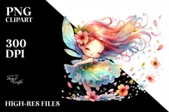 Watercolor Cute Fairy Sticker | Clipart Product Image 3