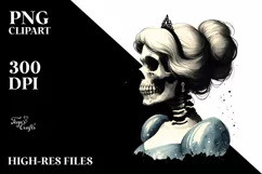 Skull with Hair, Cinderella Style PNG Product Image 1