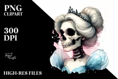 Skull with Hair, Cinderella Style PNG Product Image 1