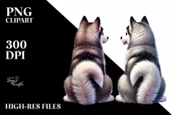 Siberian Husky with Heart, PNG Product Image 2