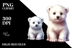 Sleeping Baby Polar Bear, PNG Product Image 2
