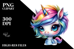 Cute Unicorn Cool Haircut PNG Product Image 2