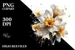 Abstract Shiny Golden Watercolor Clipart Product Image 1