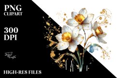 Abstract Shiny Golden Watercolor Clipart Product Image 3