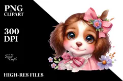 Cute Baby Brittany with Big Eyes PNG Product Image 2