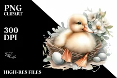 Cute Baby Duck Sitting, High-Res PNG Product Image 3