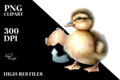 Cute Baby Duck Sitting, High-Res PNG Product Image 2
