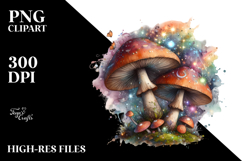 Glossy Mystical Celestial Mushroom Watercolor Splash PNG Product Image 2