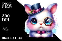 Happy Vibrant Cute Baby Bunny Crazy Eyes PNG Product Image 2