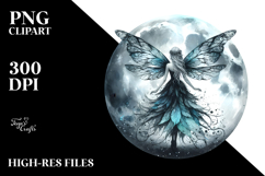 Gothic Fairy on Moon PNG Product Image 2