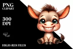 Funny Baby Donkey Sitting Eyes Clipart Product Image 1