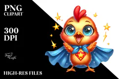 Cute Chicken Superhero, Transparent PNG Product Image 2