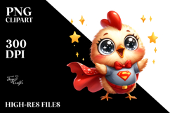 Cute Chicken Superhero, Transparent PNG Product Image 2