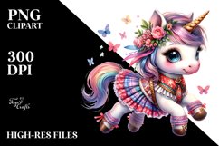 Colorful Unicorn in Folk Dancer&#039;s Costume PNG Product Image 3