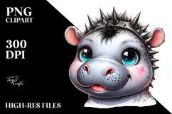Cute Baby Hippo, High-Res PNG Product Image 2