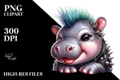 Cute Baby Hippo, High-Res PNG Product Image 2