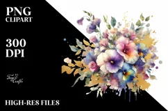 Vibrant Sweet Pea Bouquet with Gold Foil Product Image 3