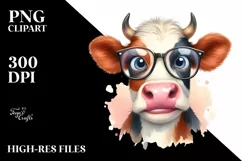 Cow Funny es Cow Portrait | Clipart Product Image 3