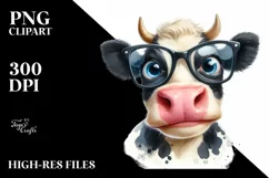 Cow Funny es Cow Portrait | Clipart Product Image 3
