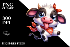 Playful Cow with Bandana, Transparent PNG Product Image 2