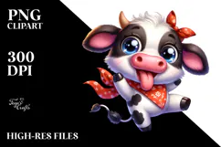 Playful Cow with Bandana, Transparent PNG Product Image 2
