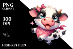 Playful Cow with Bandana, Transparent PNG Product Image 2