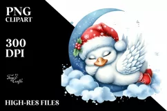 Cute Baby Swan Christmas Clipart Product Image 3