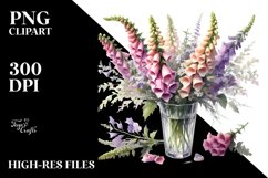 Large Foxglove Watercolor | Clipart Product Image 1