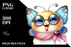 Butterfly Portrait with Tounge Out Clipart Product Image 3