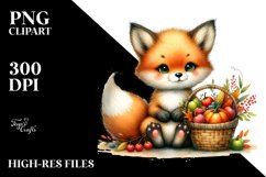 Baby Fox with Vegetables | Sublimation | Clipart Product Image 3