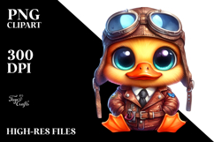 Vibrant Baby Duck with Aviator Suit PNG Product Image 2