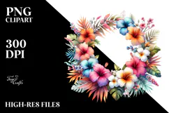 Colorful Hawaiian Flowers, Watercolor Product Image 2