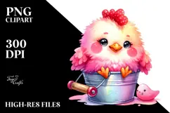 Colorful Chicken in Bubbly Bucket PNG Product Image 2