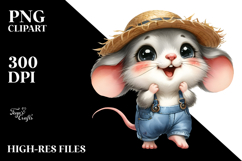 Excited Baby Mouse Sun Hat Clipart Product Image 2