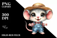 Excited Baby Mouse Sun Hat Clipart Product Image 1