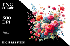 Colorful Baby Pig with Red Flowers, PNG Product Image 2