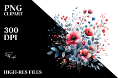 Vibrant Baby Cow with Red Flowers, PNG Product Image 2