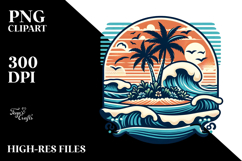 Vintage Tropical Island Waves, 20 oz Tumbler Product Image 2