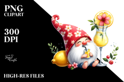 Whimsical Gnome Drinking Cocktail PNG Product Image 2