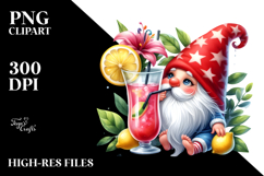 Whimsical Gnome Drinking Cocktail PNG Product Image 2