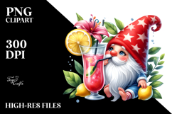 Whimsical Gnome Drinking Cocktail PNG Product Image 2