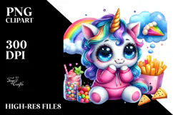 Crazy Cute Baby Unicorn PNG Product Image 2